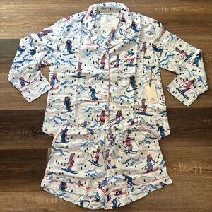 Printfresh Hit The Slopes flannel long sleeve / short set